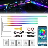 Dreamcolor Acrylic Interior Car LED Strip Light with Wireless APP, RGB 6 in 1 with 175 inches 612 LEDs Fiber Optic Car Symphony Ambient Lighting Kits, Sound Active Function LED Strip for Cars