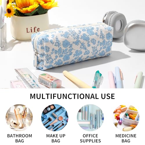 Image of Pencil Case Lightweight Aesthetic Pen Case Office College School Storage Bag Pouch Holder Box Organizer Makeup Pouch Cosmetic Bag for Girls Boys Kids (Flowers-Plum blossom)