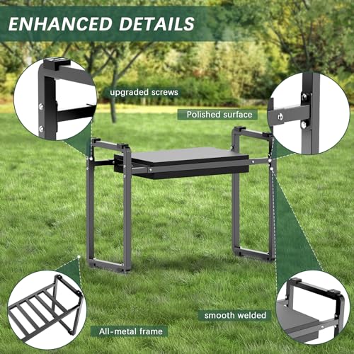 Image of Garden Kneeler and Seat, 10.2 inch Wider Heavy Duty Thick for Kneeling and Seat | Multifunctional Kneeler Bench, Gardening Gifts for Women, Seniors Grandparents, Black
