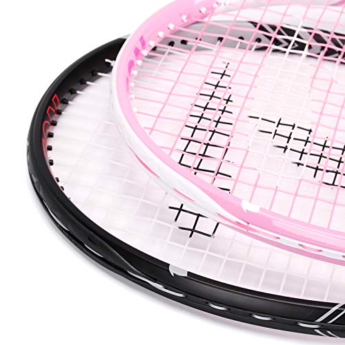 Image of Teloon Tennis Rackets for Adults 2 pcs Recreational -27 inch Tennis Racquet for Men and Women College Students Beginner Tennis Racket. (Black-Pink)