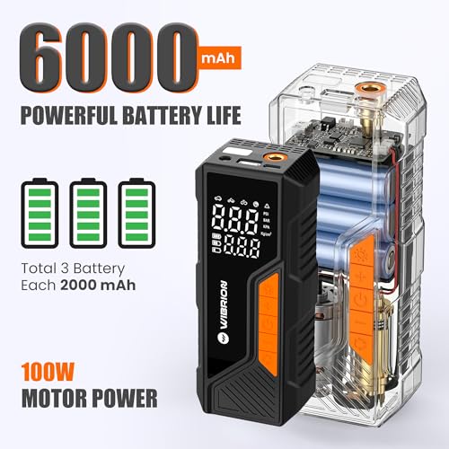 Image of Portable 3-in-1 Cordless & Corded Tire Inflator, 2X Faster | 150 PSI, 6000mAh Long Run Time Battery | Type C Charging, 12V DC Output for Car, Bike & Balls, SOS Light, Multipurpose use