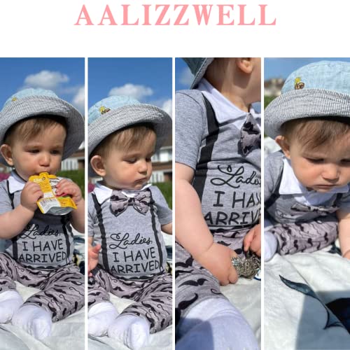 Aalizzwell Preemie Newborn Infant Baby Boys Clothes Bodysuit Romper Pants Hats Outfit Fall Winter Set2