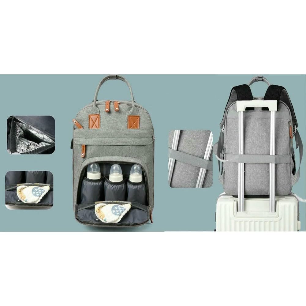 JJDFW Torba na pieluchy Plecak Baby Essentials Travel Tote Wielofunkcyjna wodoodporna z podkładką do przewijania paski do wózka duża