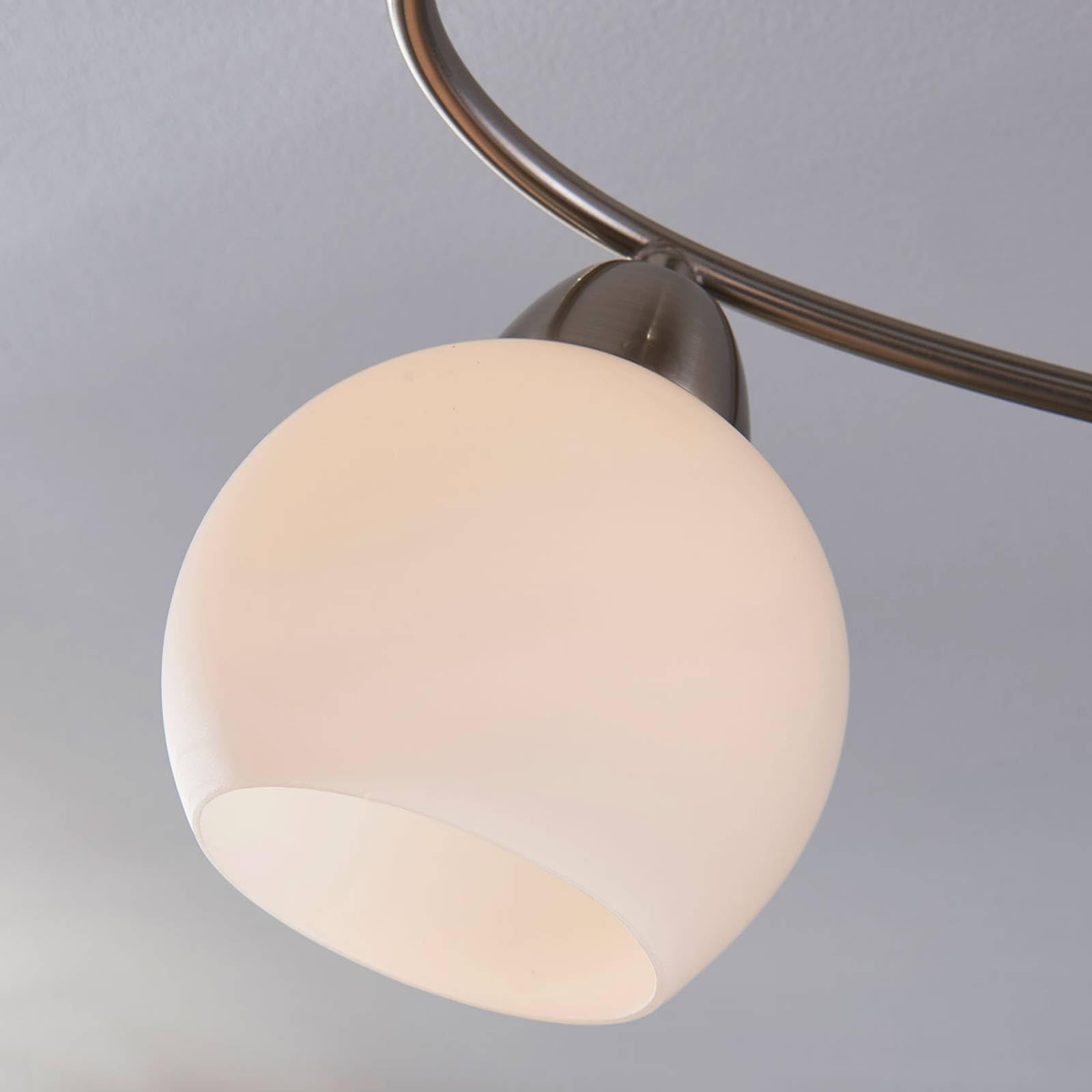 Lindby Plafonnier Svean à intensité variable (Moderne) en Gris Verre e. a. pour Salon & Salle manger (à 4 lampes, E14) Luminaire Lampe Plafond Eclerage Eclairage Interieur