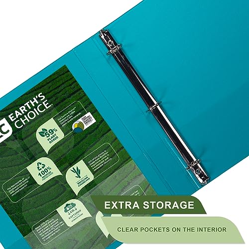 Image of Samsill Plant-Based 1 Inch Durable Round Ring, View Binder, Eco-Friendly, USDA Certified Biobased, 4 Pack, Fashion Assortment