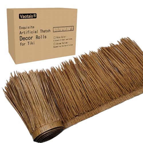 Vaotais Premium Mexican Style Artificial Palm Thatch Roof Rolls. 5 Lengths, 2 Colors. Waterproof...