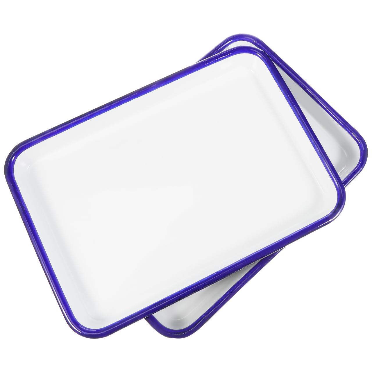 Didiseaon 2Pcs Enamel Square Baking Pans 10.63X7.48X0.98In Rectangular Oven Trays Multi-Functional Food Grade Enamel Roasting Pans for Pizza Crepes and Oven Cooking