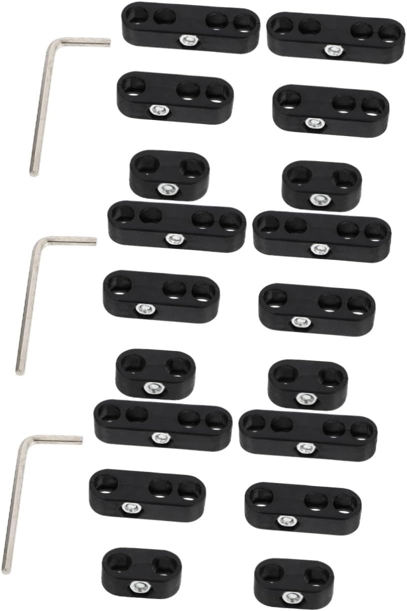 ULTECHNOVO 3sets Chrome Spark Plug Wire Separators Design for Auto Wire Management Includes Dividers and Convenient Wrench for Easy Use