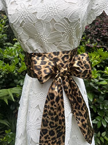 Leopard Print Satin Sash Belt For Dresses2