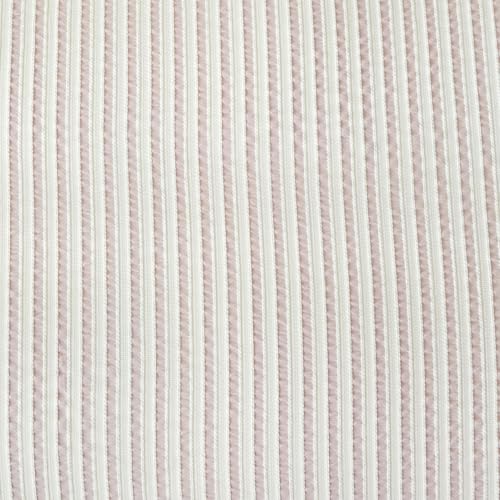 Image of Grayish Pink Striped Comforter Set Queen - 3 Pieces Bedding Comforter Set for All Season, Soft Lightweight Washed Microfiber, 1 Striped Comforter and 2 Pillowcases (Grayish Pink, Queen Size)