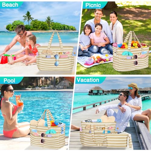 Image of HUANLANG Extra Large Beach Bag Waterproof Beach Totes Bags for Women Men,Pool Bag with Zipper Wet Pocket