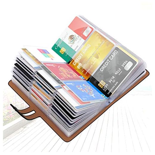 Padike RFID Credit Card Holder Business Card Organizer Business Card Holder, with 96 Card Slots Credit Card Protector for Managing Your Different Cards to Prevent Loss or Damage (Black)