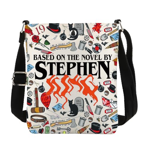 PWHAOO Book Inspired Gift Reading Enthusiasts Crossbody Bag Book Fan Travel Bag Horror Bookish Gift