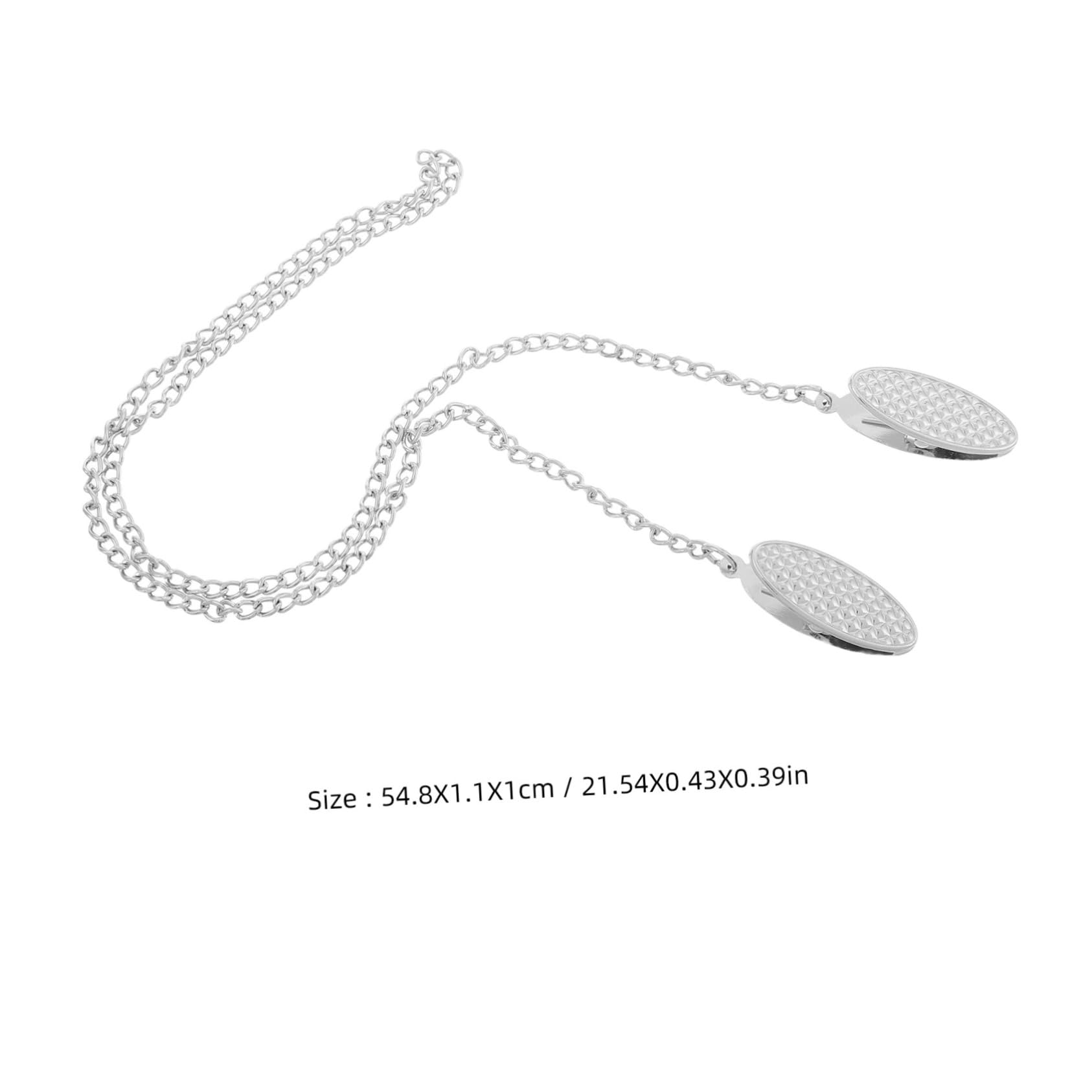 Veemoon 2-Pack Mask Chain Napkin Clip Lanyard for Boys and Girls Sturdy Zinc Alloy Clip for Bibs Napkins Tissues Holder Silver