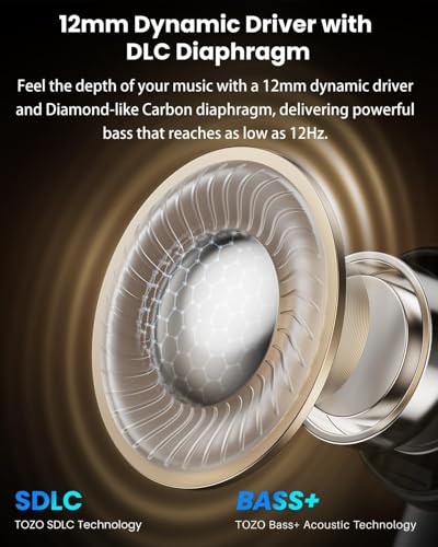 Image of TOZO NC20 Pro Active Noise Cancelling Wireless Earbuds with Smart Touch Screen, LDAC Hi-Res Audio, Stereo Bass, 6 Mics AI Call Ear Buds, 80H Playtime, IPX8 Waterproof, 32 EQ via App, Wireless Charging
