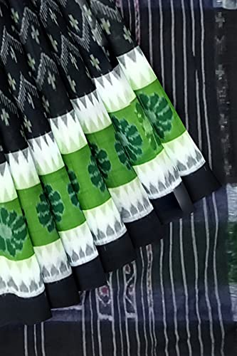 Image of Odisha Sambalpuri Handloom Ikat Women's Cotton Saree, Odisha Handloom Handmade Pure Cotton Khandua Saree, Ikkat Orissa Traditional Handloom Saree Without Blouse
