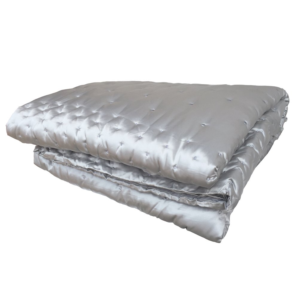Jasmine Silk Grey Mulberry Silk Bedspread (Double 240X240cm)