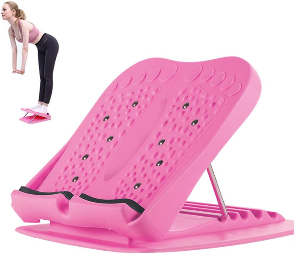 YGMXZL Yoga Adjustable Slant Board,Home Leg stretch plate Ankle Incline Board Leg Exercise Foot Calf Stretcher,For Muscle Calf Stretch Fitness Sports (Pink)