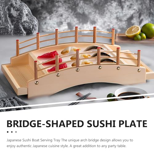 Plato de madera para sushi estilo japonés 37 cm x 18.5 cm miniatura 5