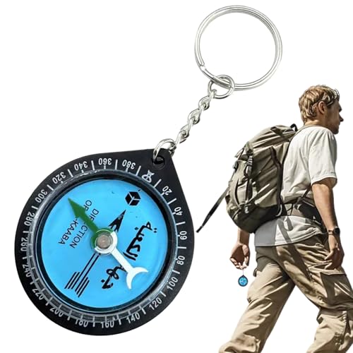 Boussole De Prière Musulmane, Porte-clés Qibla Finder en Acrylique Portable, Boussole Direction pour Camping, Exploration, Alpinisme, Randonnée