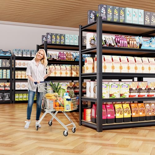 Image of 2Pack 3 Tier Garage Shelving,Garage Storage Shelves,Adjustable Heavy Duty Metal Shelving Units and Storage Large Rack,Utility Steel Shelf For Shop Warehouse Pantry Basement Organizers 35 inchHx33 inchWx16 inchD