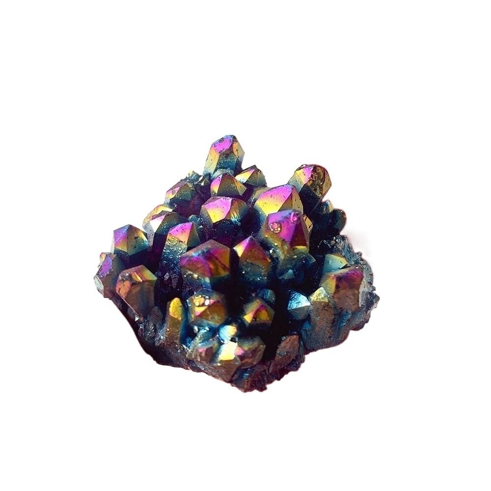 YLQUXEUV Crystal Clear Quartz Cluster Electroplated Colorful Crysral Home Decoration Gift Ornaments
