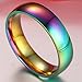 Rainbow Rings Classic 6MM Titanium Stainless Steel True Love Gay Lesbian Wedding Engagement Promise Band Rings Size 6-14