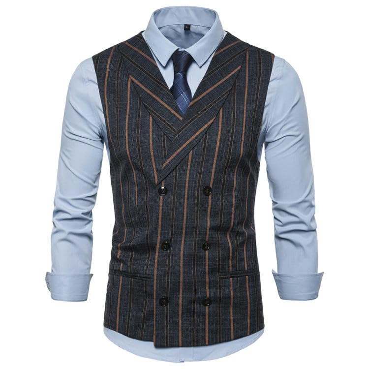 Chaleco de un solo pecho de moda para hombre chaleco casual elegante gris 2