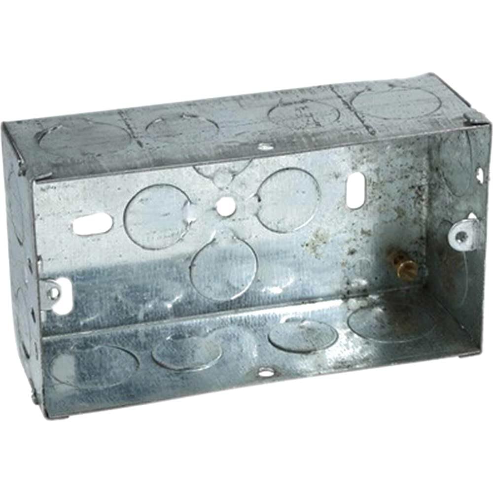 Axiom Electrical Metal Twin Socket Box 35mm (Pack 5) AXIMB235