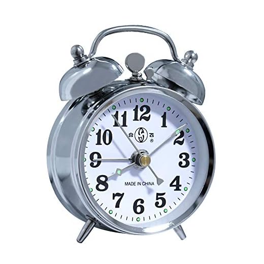 KEYPOWER Alarm Clock Mechanical Wind Twin Bell Double Bell Small