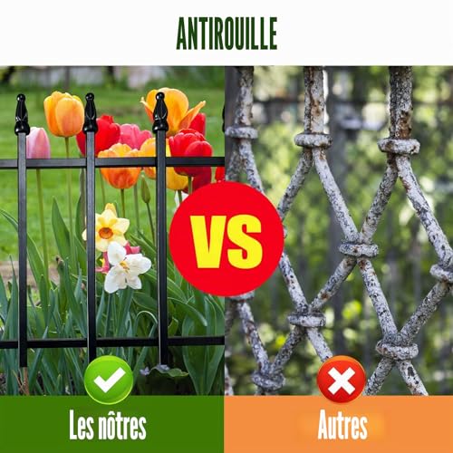 Clôture de jardin en métal anti-piétinement pour préserver vos fleurs