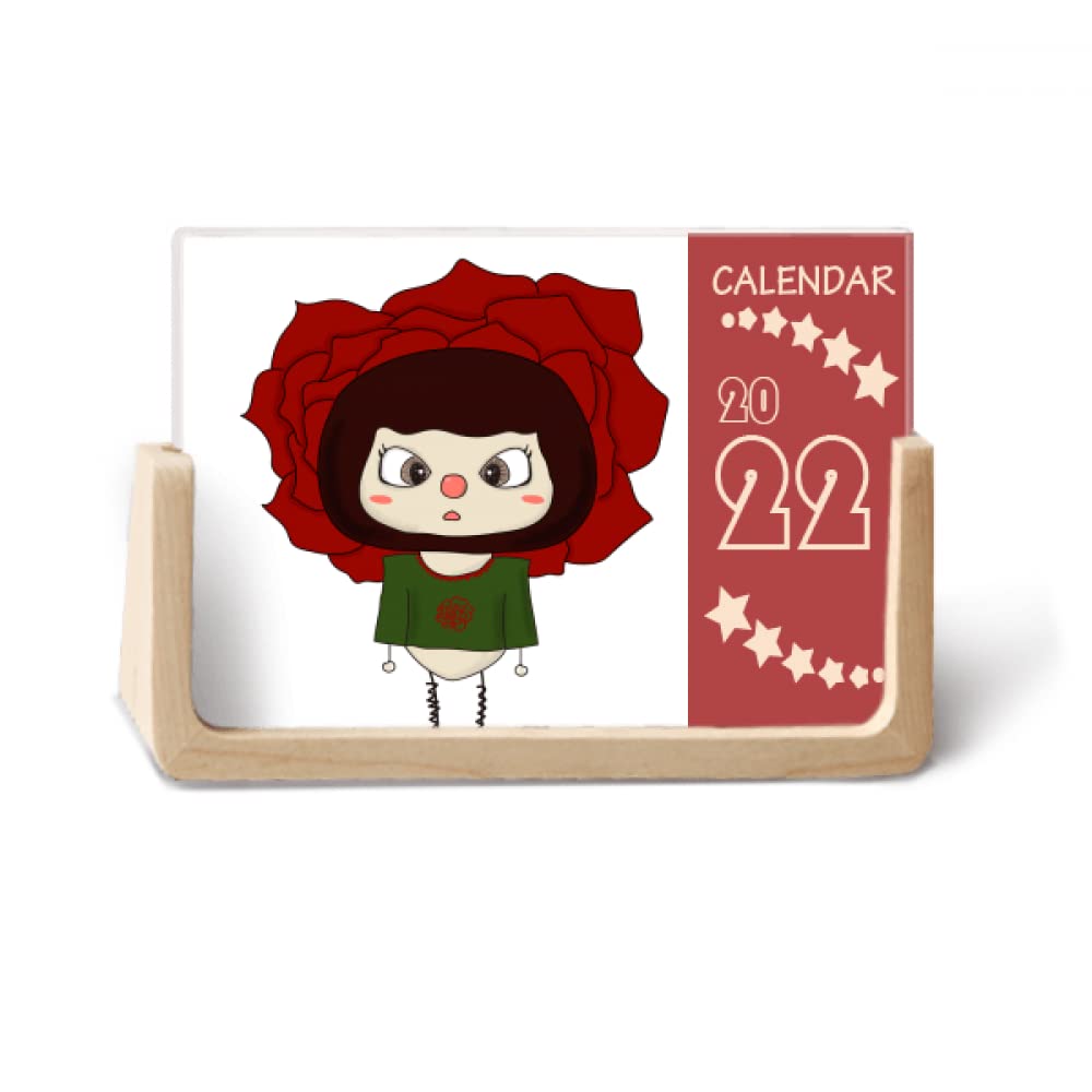 Calendrier 2022 DIYlab romance et rose rouge pour un bureau romantique