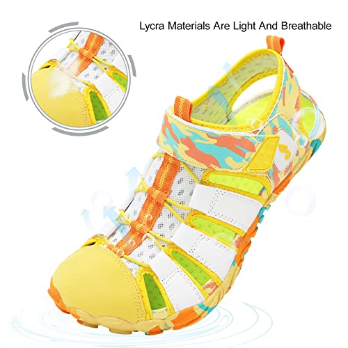 Jiasuqi Water Sandals For Women Men Slip On Barefoot Hiking Shoes Aqua Socks Pool Sand Swim Sandals Camo White 9 Women/7.5 Men #TOP5