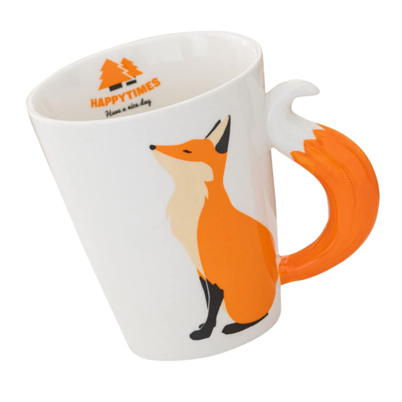 INOOMP Dekorative Keramiktasse 360ml aus Keramik für Kaffee und Tee | Oranges, Schlichtes Design mit Schönen Linien, Standfest und Leicht zu Reinigen, für Zuhause oder Büro