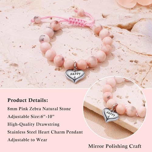 Image of Sereney Birthday Gifts for Girls, Beaded Bracelets as 1 /2 1 2 3 4 5 6 7 8 9 10 11 12 13 14 15 16 Year Old Birthday Gift, Adjustable Cross /Pearl Bracelet as Happy Birthday Gifts for Daughter