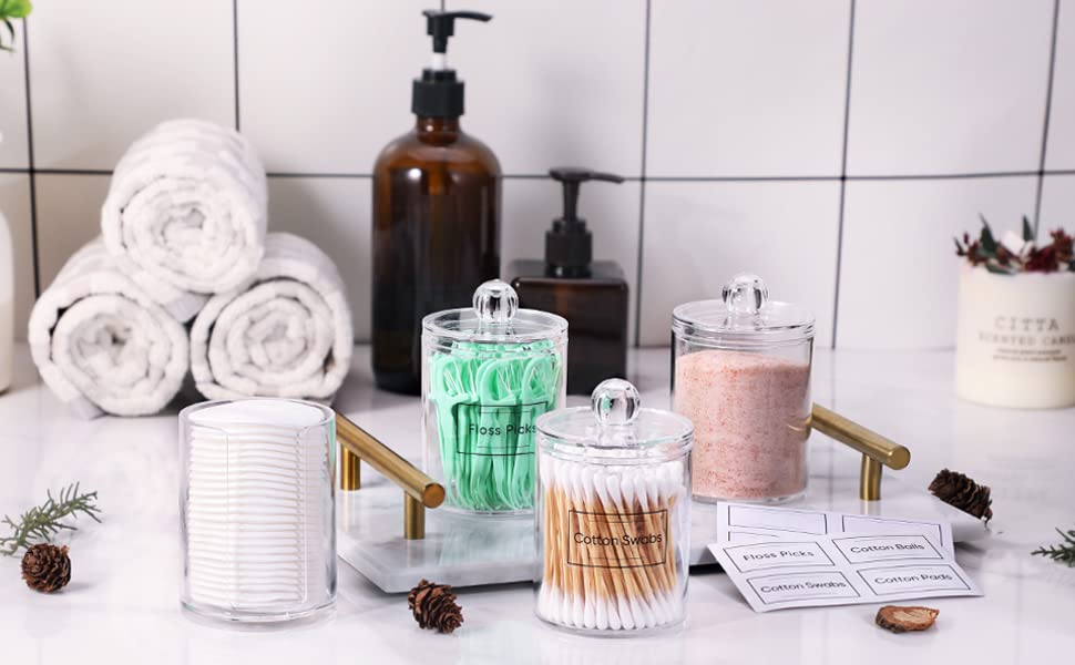 Bolincty 1/2/3/4 Pcs Qtip Holder Dispenser For Cotton Ball,Cotton Swab