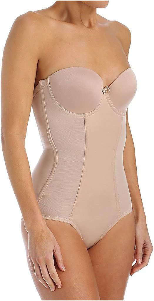 Va Bien Women's Ultra Lift Strapless Low Back Bodysuit 1570 36F Nude