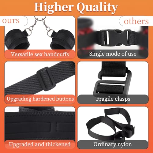 Image of BDSM Sex Bondage Neck to Wrist Restraints Kit, Sex Toys for Couple Adjustable Behind Back Handcuffs Bondage Restraints Set, Bed SM Adult Sex Game Play, Sex Toys for Women Man Beginner