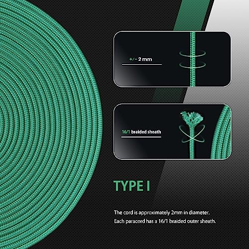 Abma Cord Paracord 100 lbs 2mm 100% Nylon 30M - Mint, Solid-mint, 30 Meters - Image 4