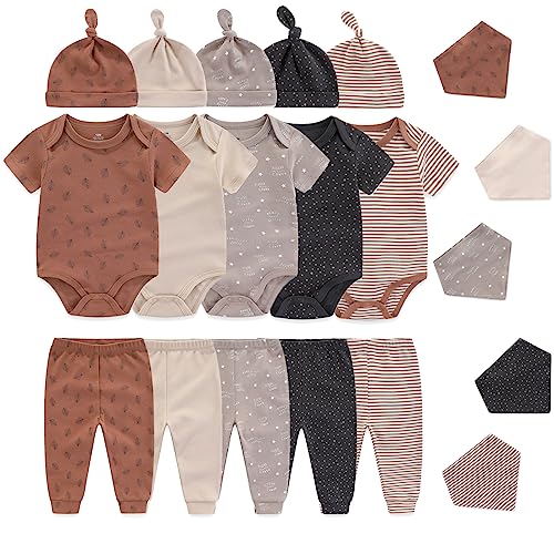 Baby Short Sleeve Jumpsuit Essentials Infant Clothing Set 20-Piece for Boys and Girls