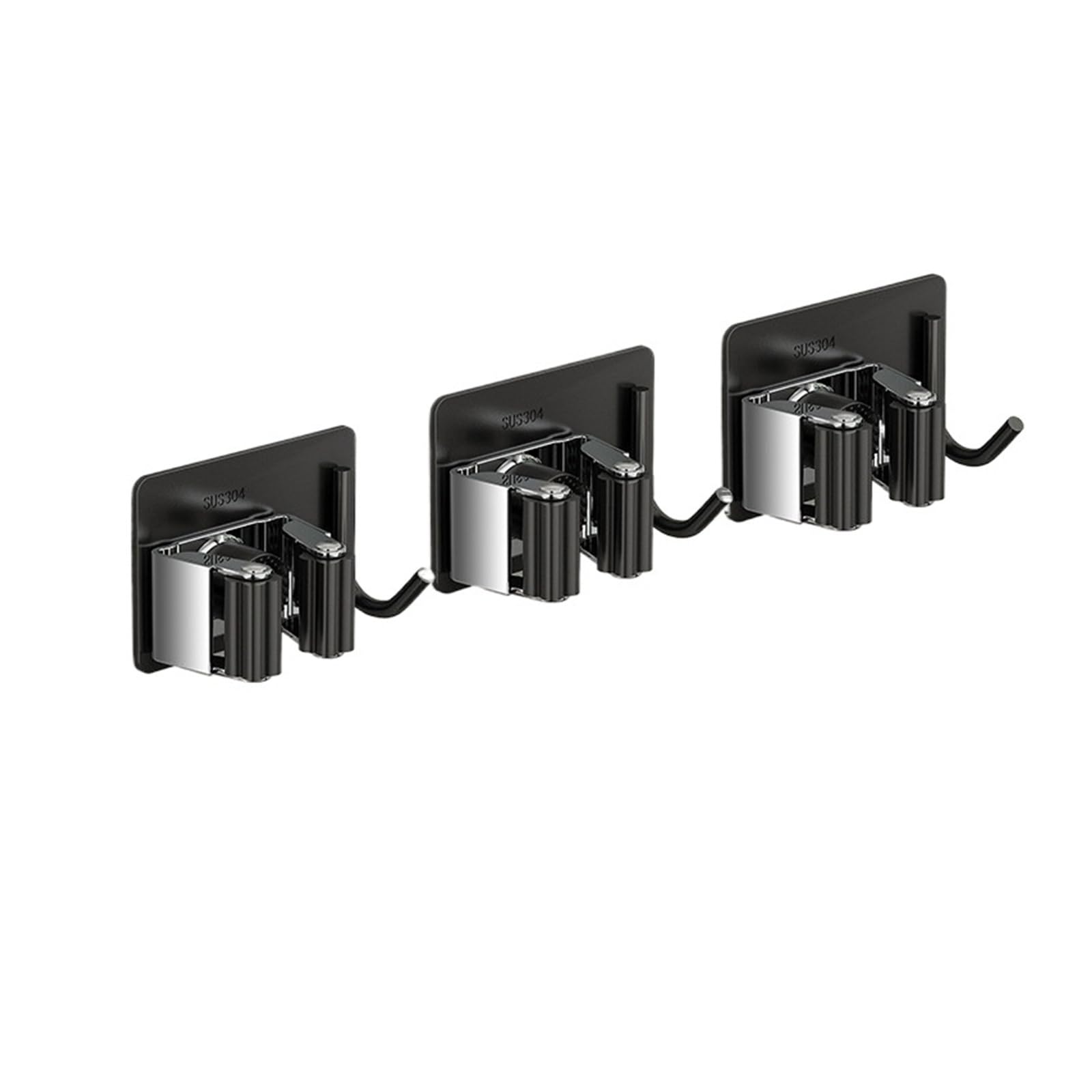 Zguouzantye 3Pcs Black B 1 Wall Mount Rack For Mop Broom Storage