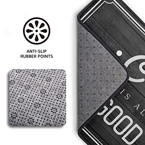 Tapete de Cocina Negro y Blanco 39x20 Pulgadas Antideslizante miniatura 4