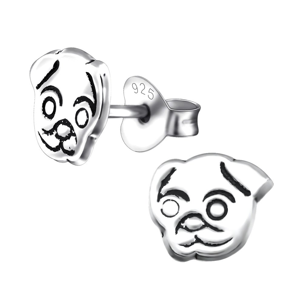 Laimons Kinder-Ohrstecker Aus Sterling Silber 925 – Fußball/Handball Motiv, Oxidiert, Mit Silikonverschluss