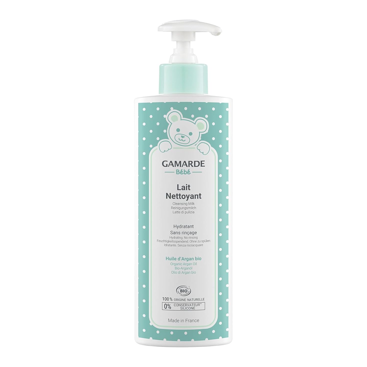 Gamarde Baby Cleansing Milk - No-Rinse Baby Bath - Soothes Redness, Discomfort, and Removes Impurities - Clean and Soft Skin - 13.52 oz Cleanser