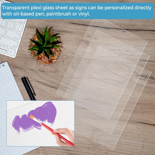 Image of TKOnline 22 PCS Plexiglass Sheets, 4 inch x 6 inch x 0.04 Clear PET Sheet Panels, Clear Acrylic Plastic Sheet for Picture Frame, Invitations, Poster Frames Plastic Board