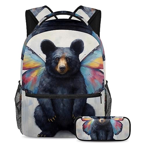 Sac à dos noir et papillon idéal pour les cours au collège et les sorties