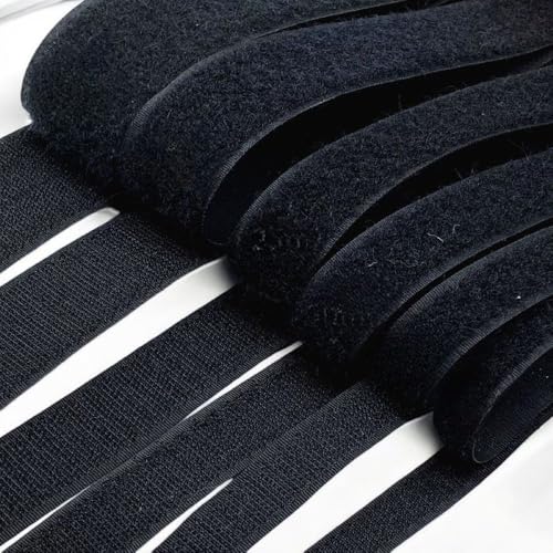 1 Pair 5Mm-50Mm Black White Sewing Fastener Tape Hook And Loop Cable Ties Accessories, Yard/Lot - (Color: Black/Size: 50Mm Wide)