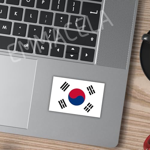 Image of (3PCS) South Korea Flag stickers, Countries Flag Stickers - Waterproof Vinyl Decals For Laptops, Tumblers, Water Bottles, Books, Scrapbooks, Size 3 x 2 Inch