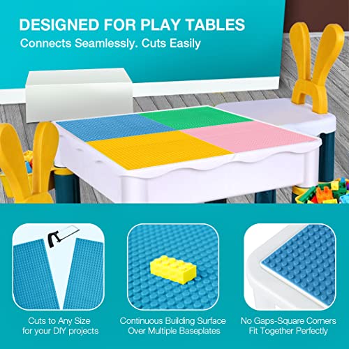 Image of Lekebaby 8 Pack Classic Baseplates Building Base for Building Bricks, 10 inch x 10 inch Building Boards - 100% Compatible with Major Brands, Macaron