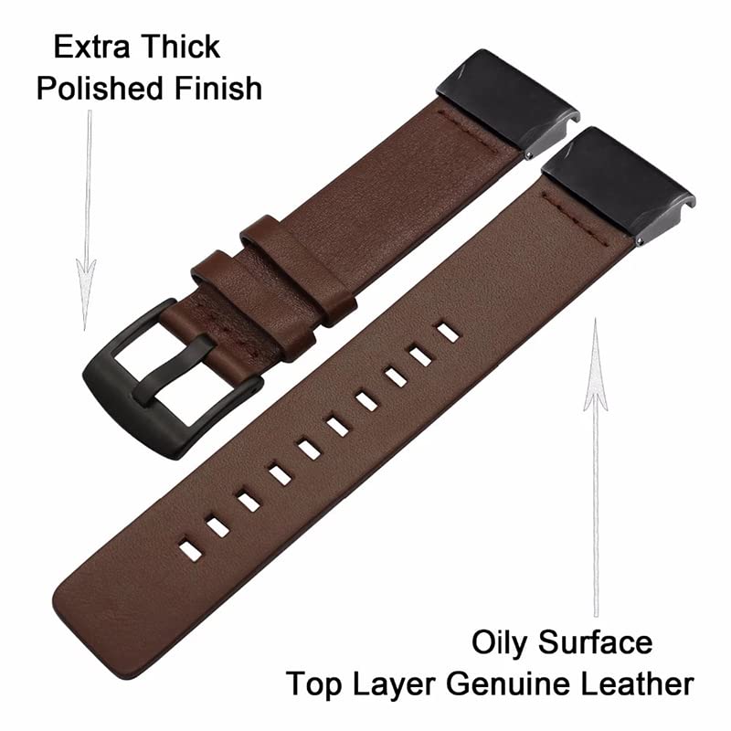 Correa para Garmin Fenix 6, 7 y 5 Plus: pulsera de cuero BIK Easyfit de alta resistencia 3